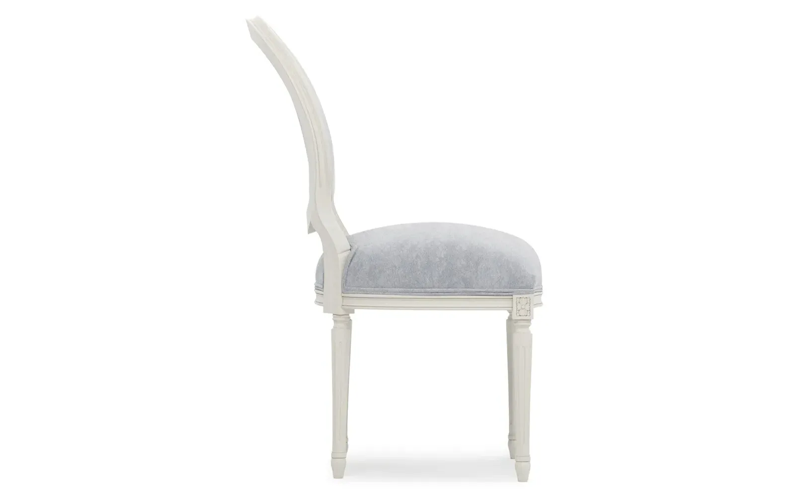 Anne Velvet Side Chair - Spring Sky, European Birch