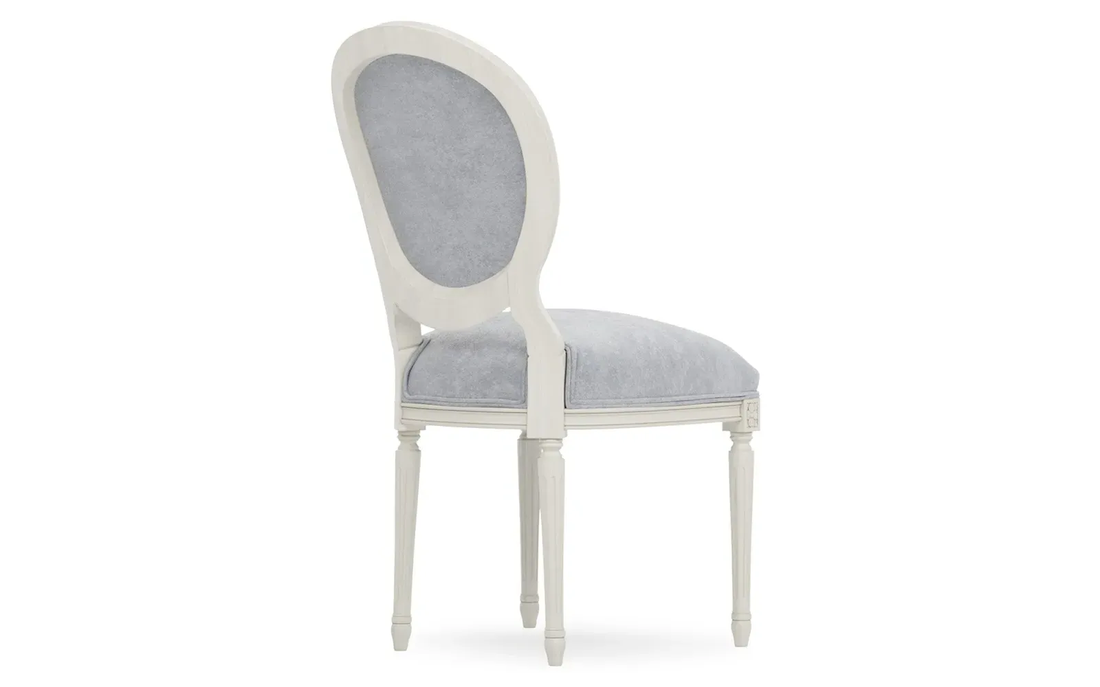 Anne Velvet Side Chair - Spring Sky, European Birch