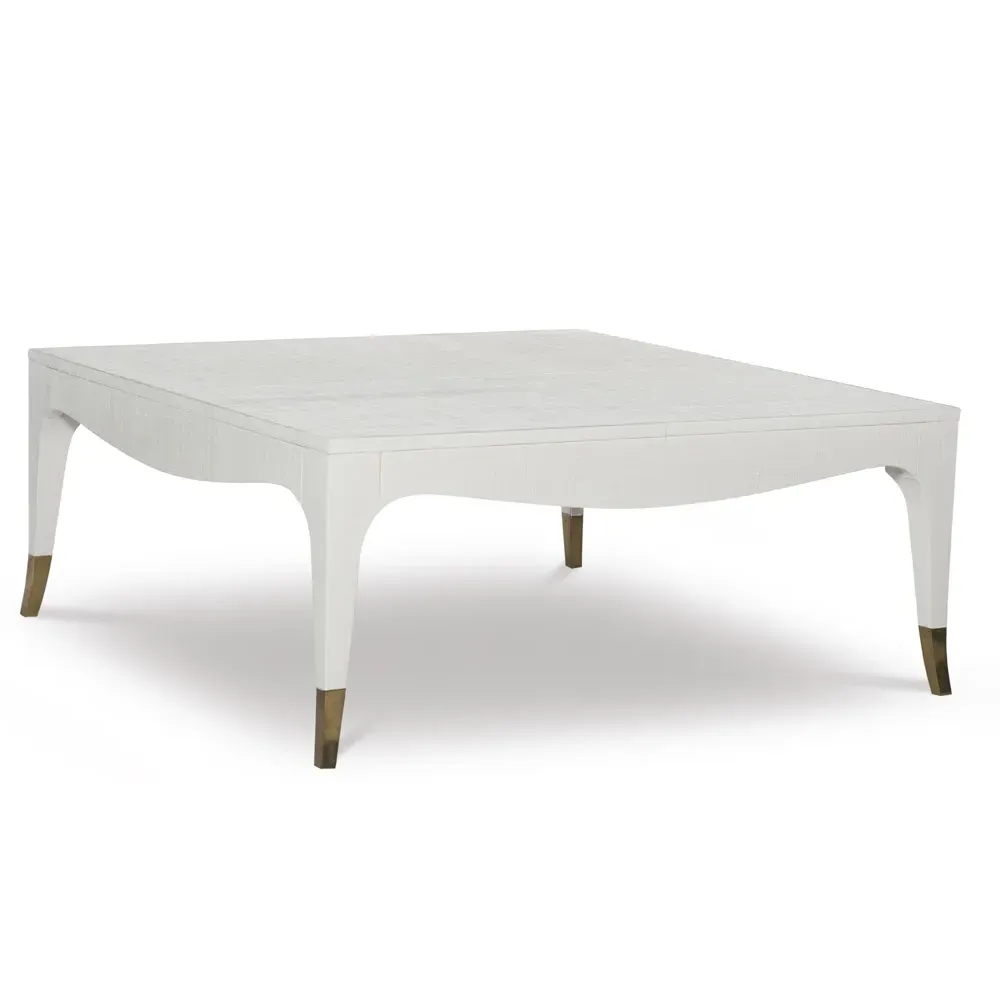 Clayton Square Coffee Table - White, Raffia image