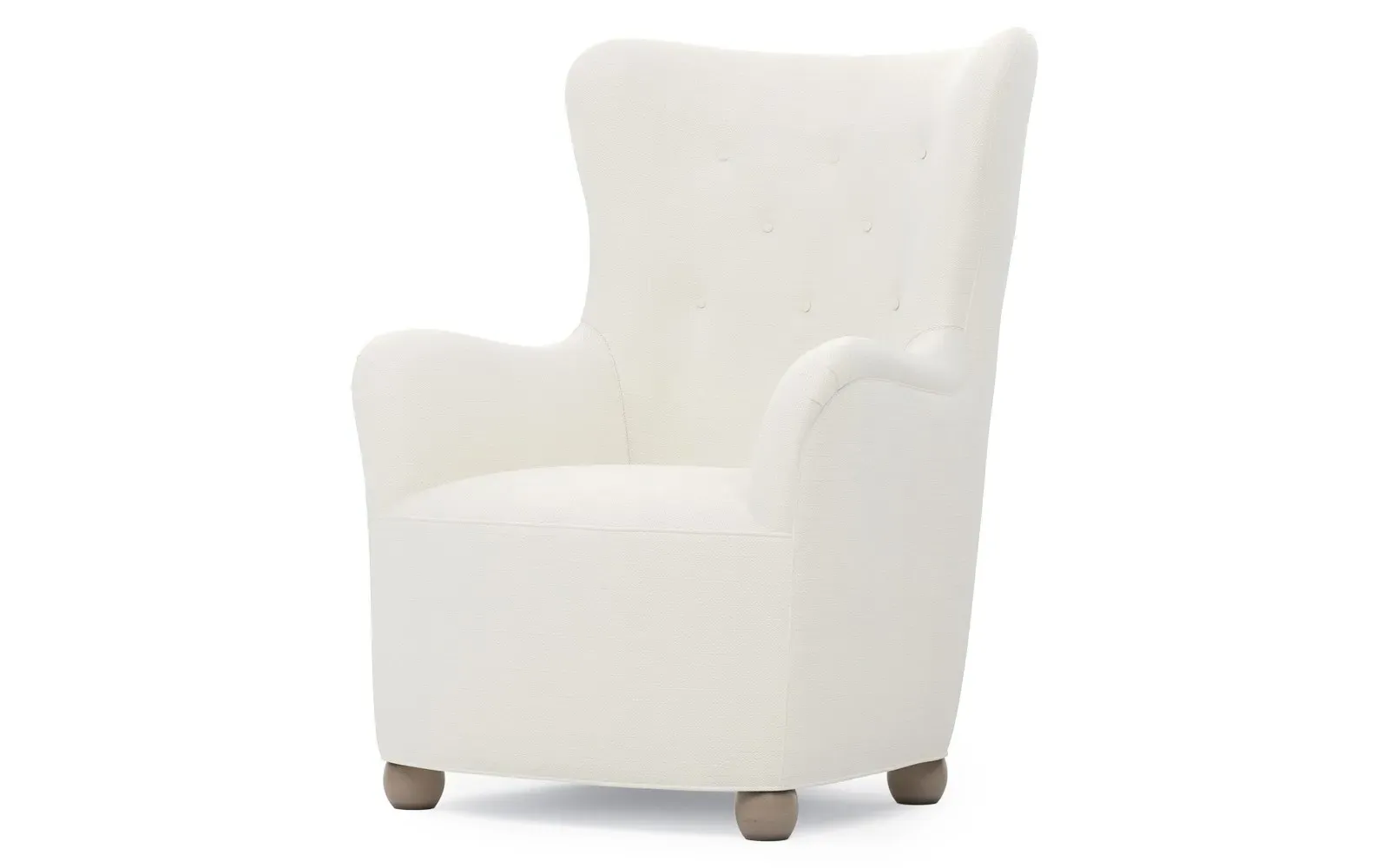Edgar Wing Chair - White Lace