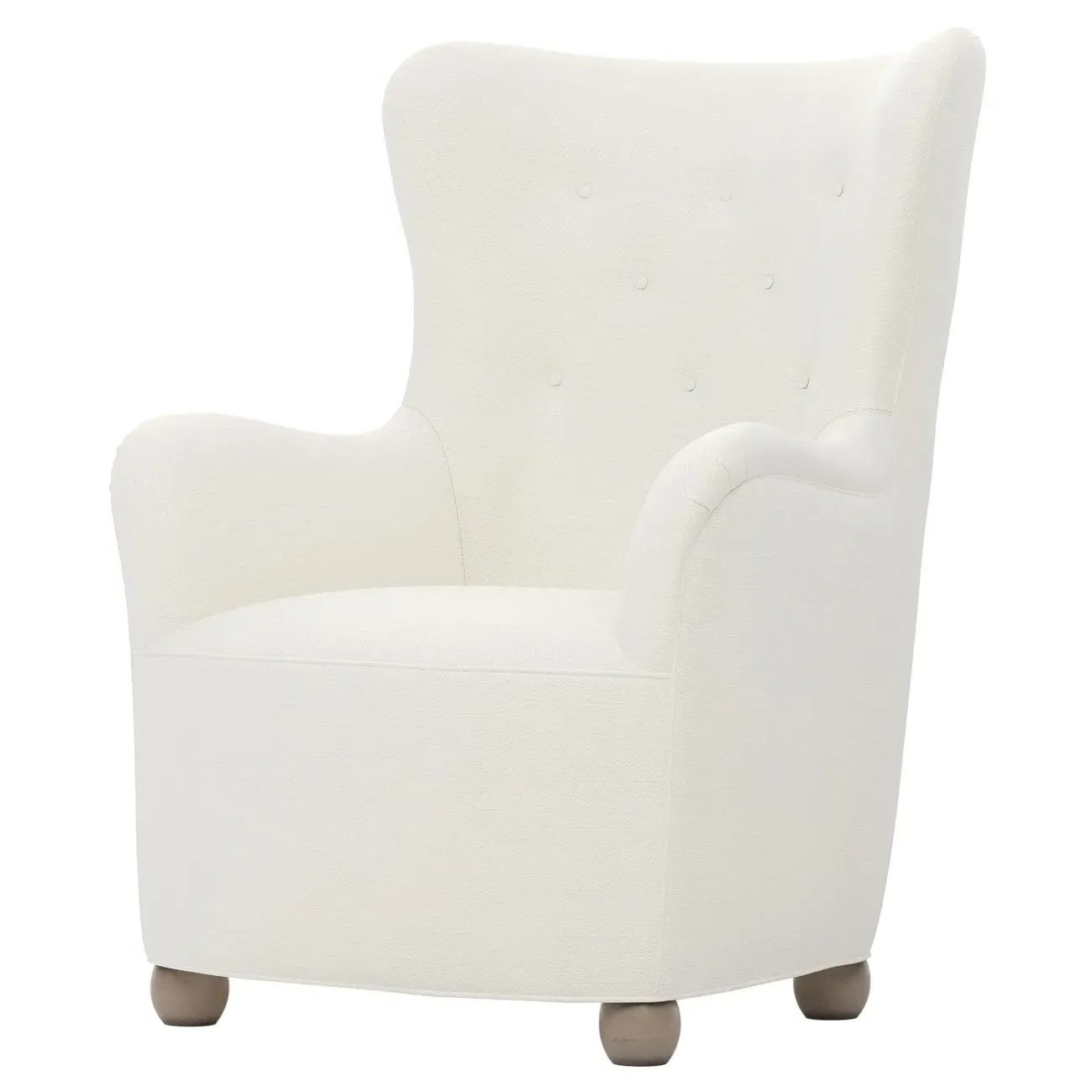 Edgar Wing Chair - White Lace