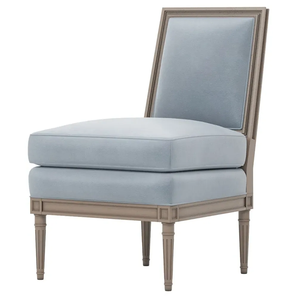 Ella Slipper Chair - Spring Sky, Velvet
