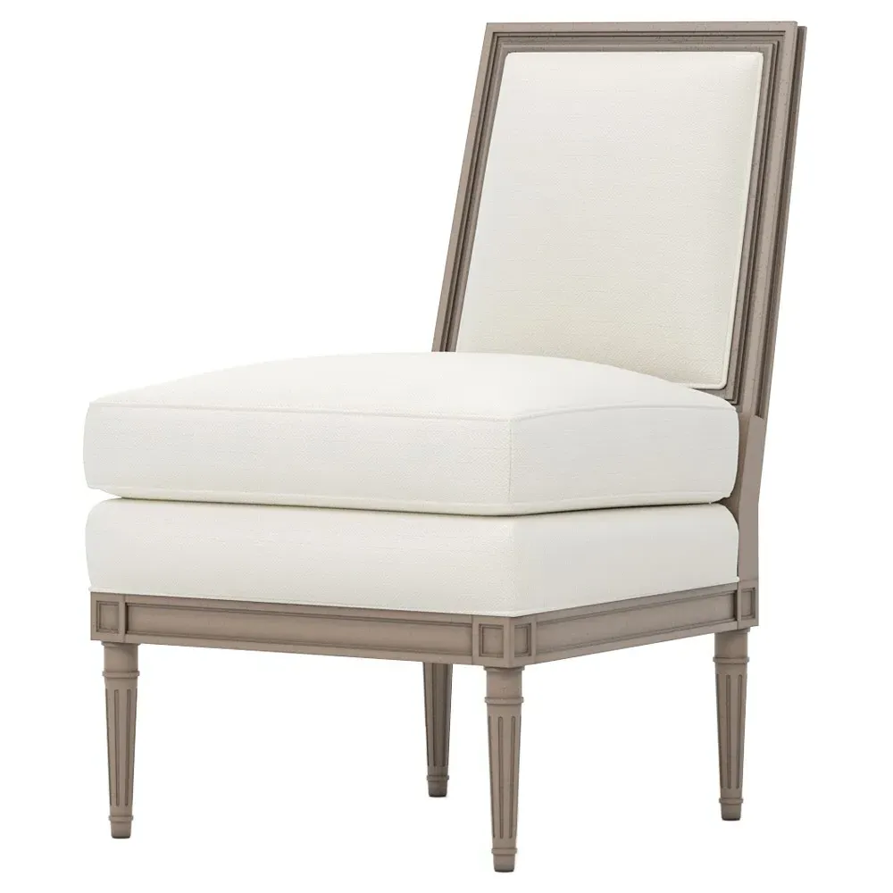 Ella Slipper Chair - White Lace, Oak