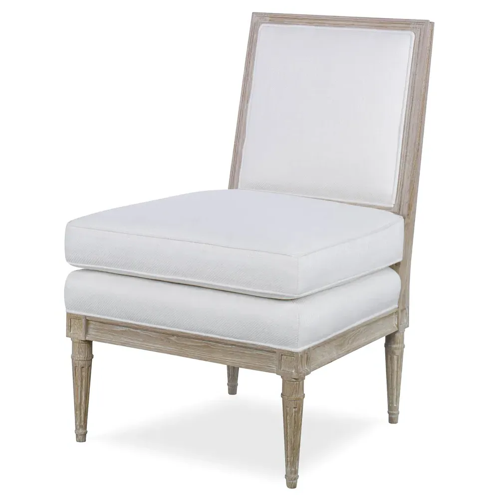 Ella Slipper Chair - White, Oak