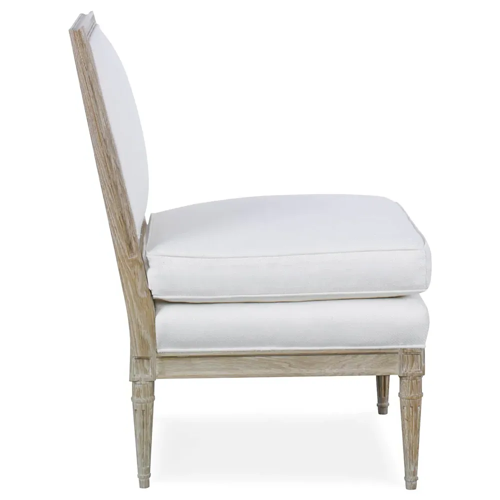 Ella Slipper Chair - White, Oak
