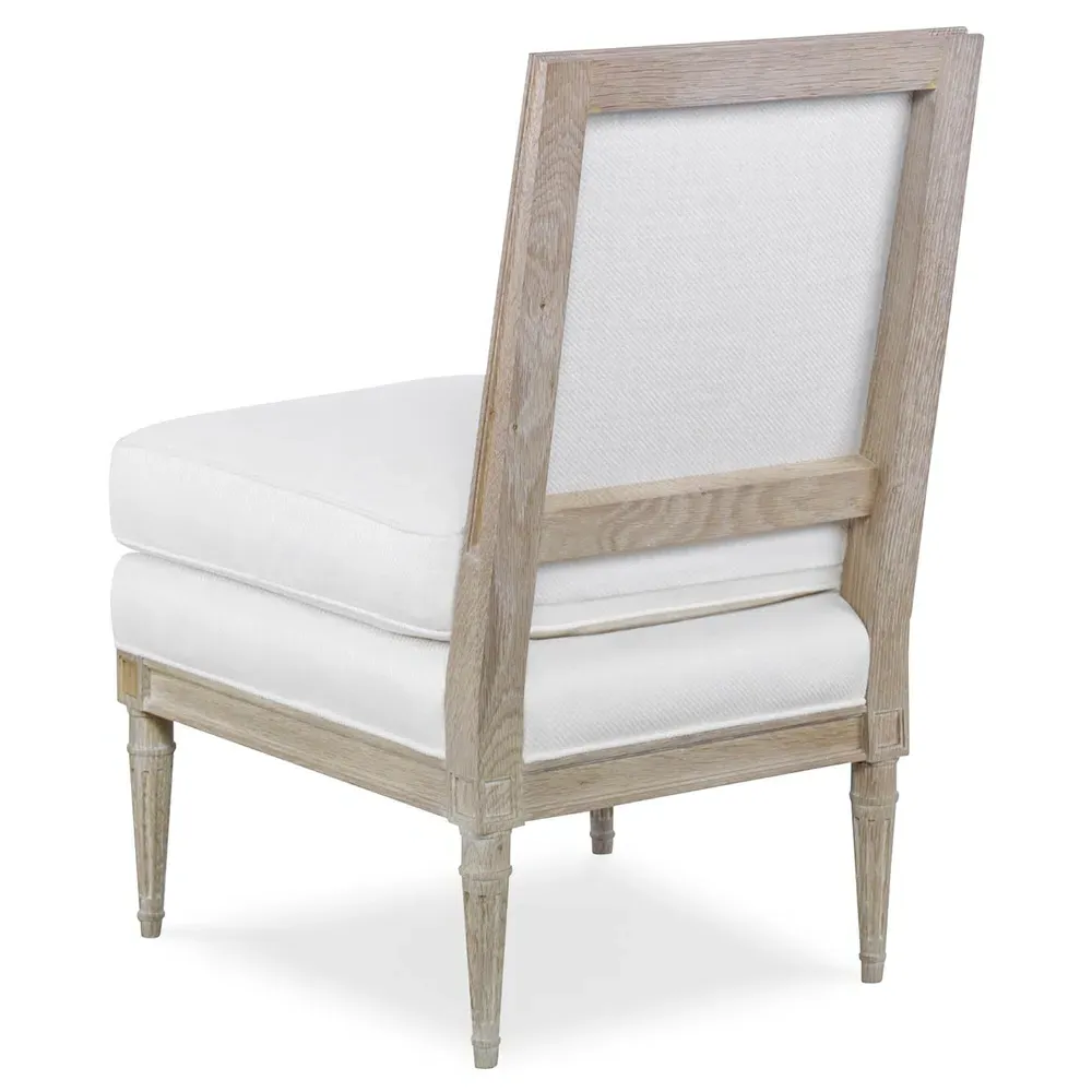 Ella Slipper Chair - White, Oak