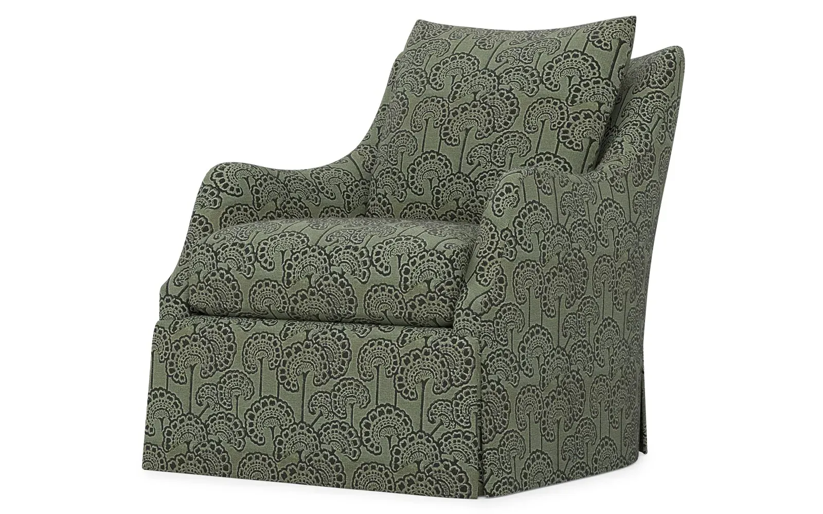 Finnigan Skirted Swivel Chair - Artichoke, Linen