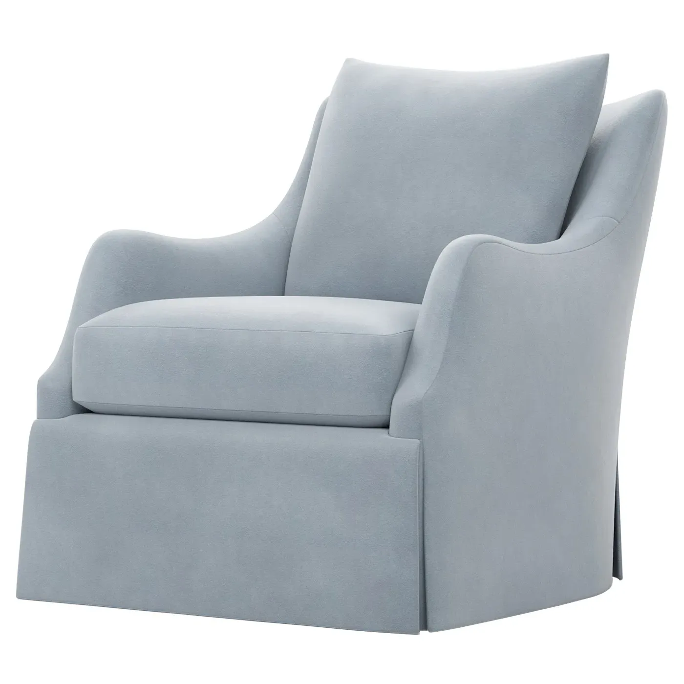 Finnigan Skirted Swivel Chair - Spring Sky