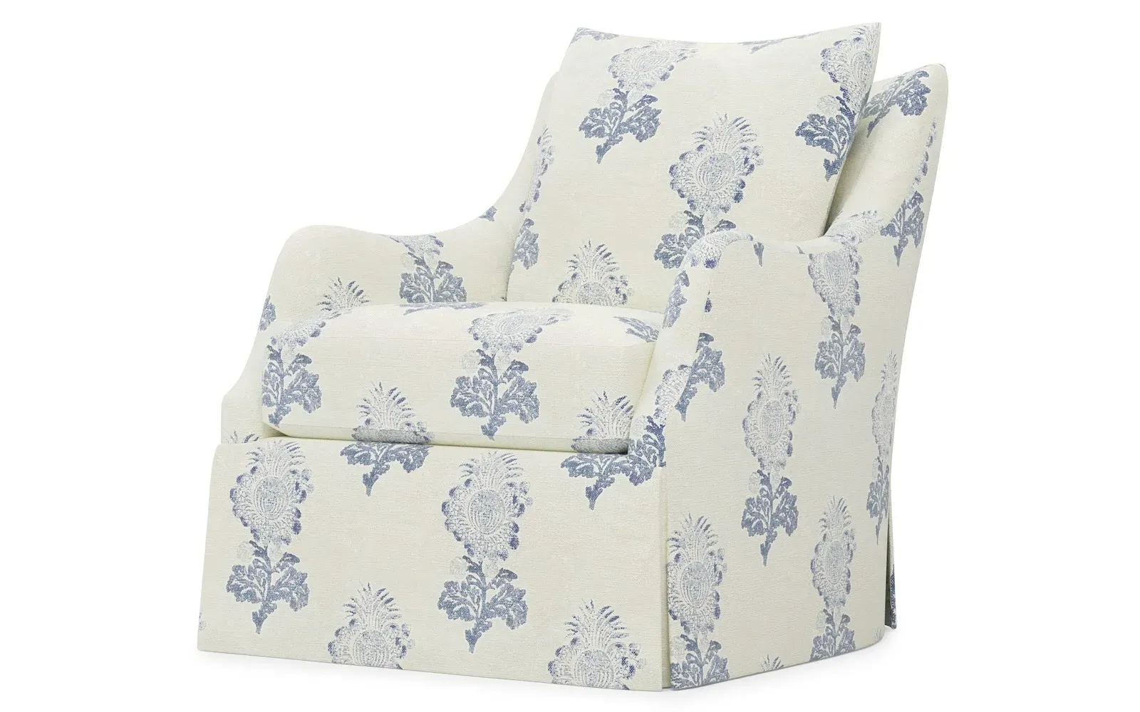 Finnigan Skirted Swivel Chair - Whisper Blue