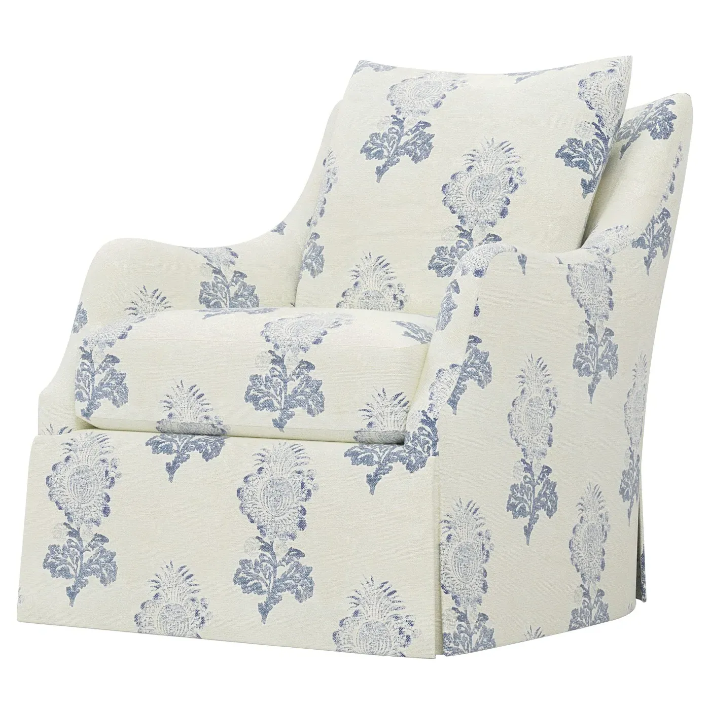 Finnigan Skirted Swivel Chair - Whisper Blue
