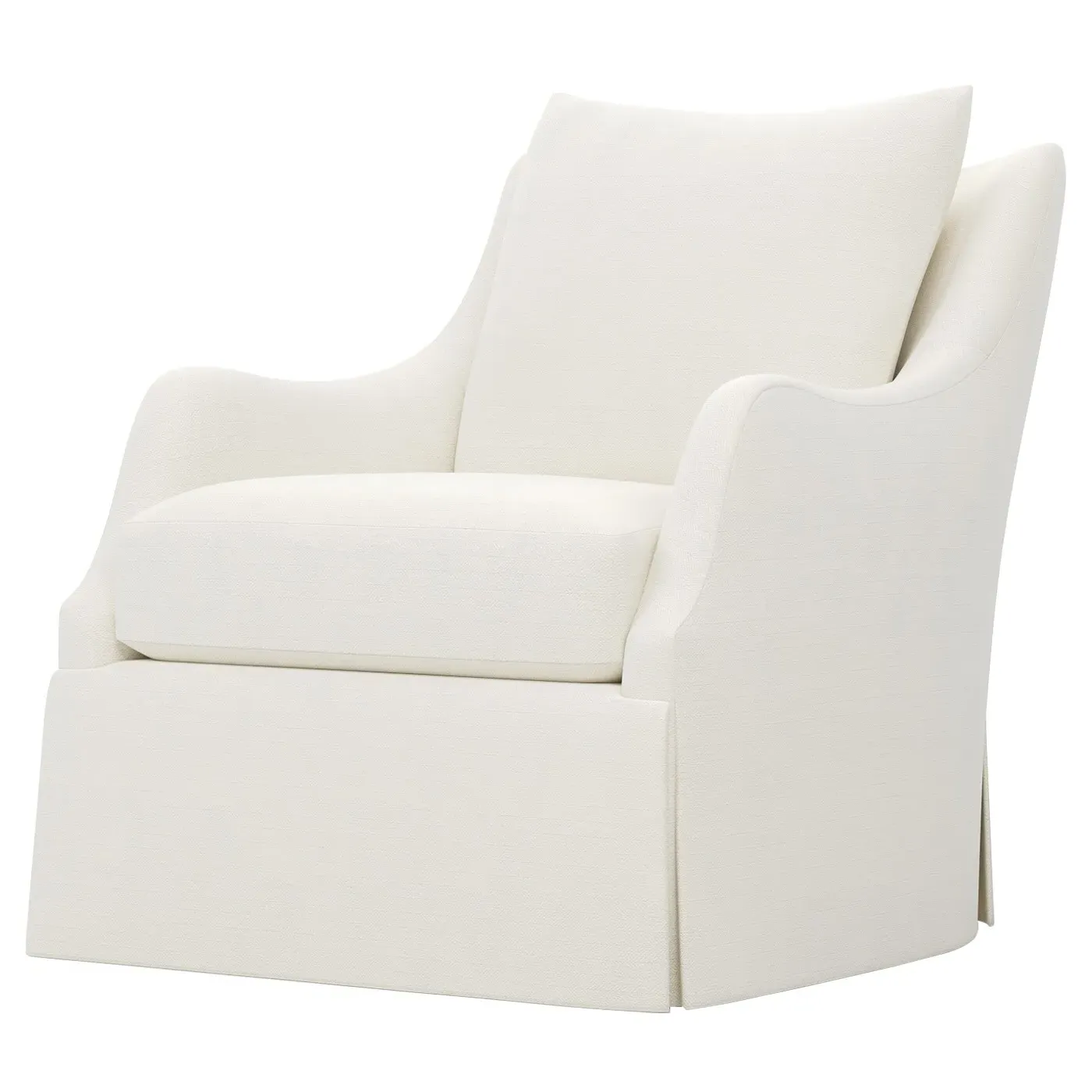 Finnigan Skirted Swivel Chair - White Lace