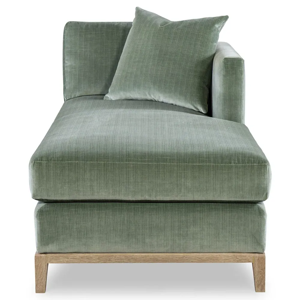 Harold Chaise Lounge LAF - Green, Velvet