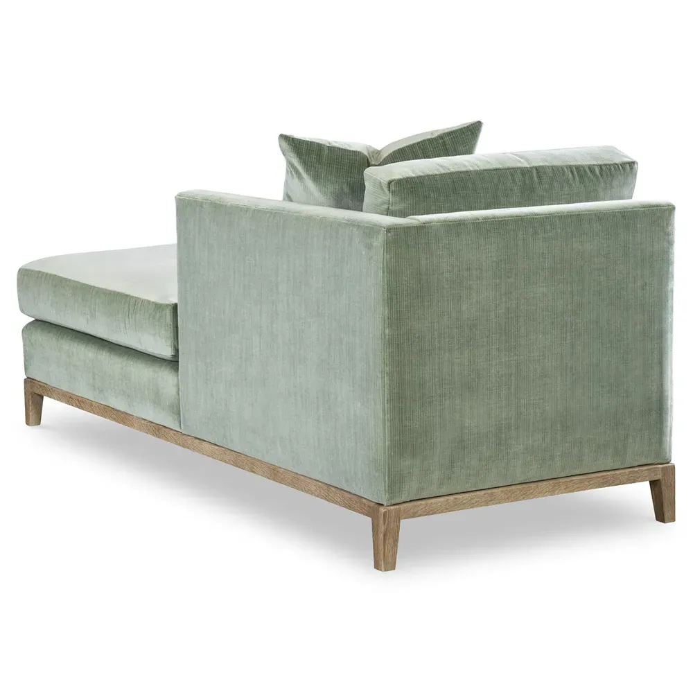 Harold Chaise Lounge LAF - Green, Velvet