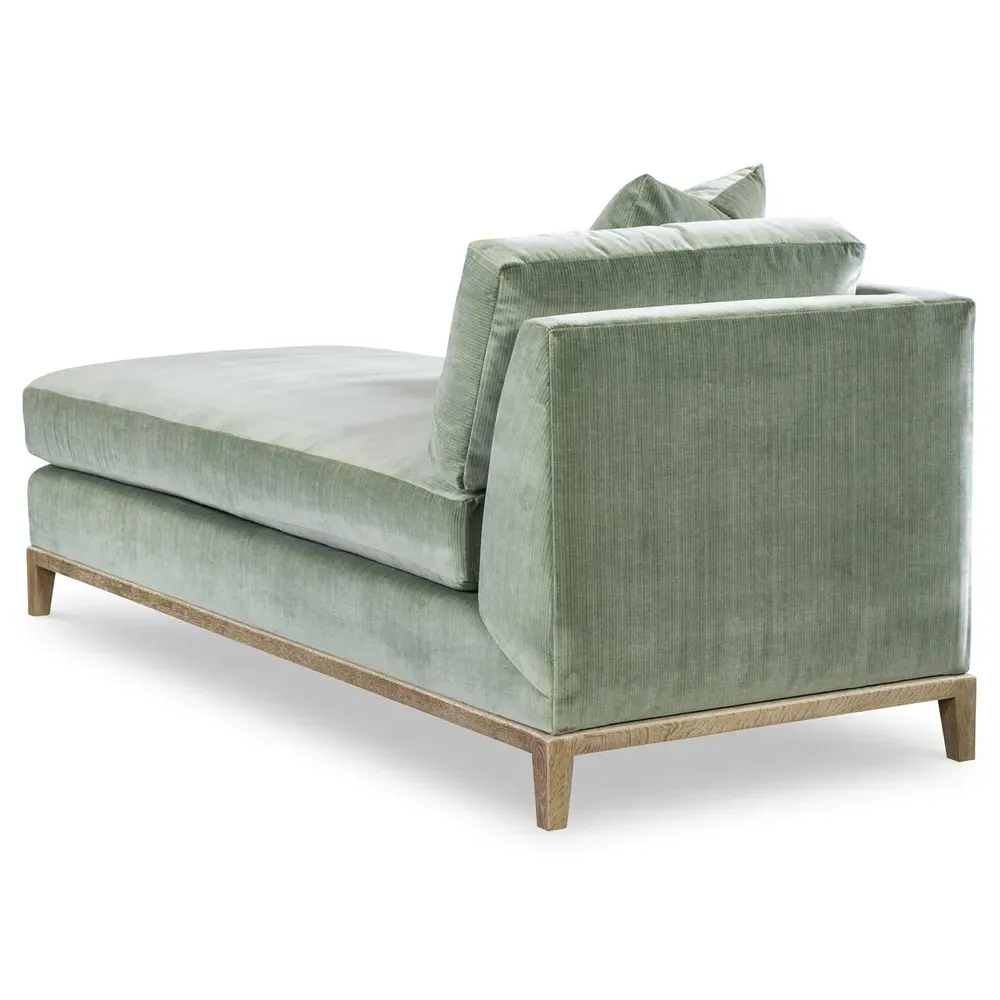 Harold Chaise Lounge RAF - Green, Velvet