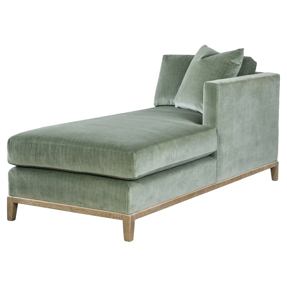 Harold Chaise Lounge RAF - Green, Velvet
