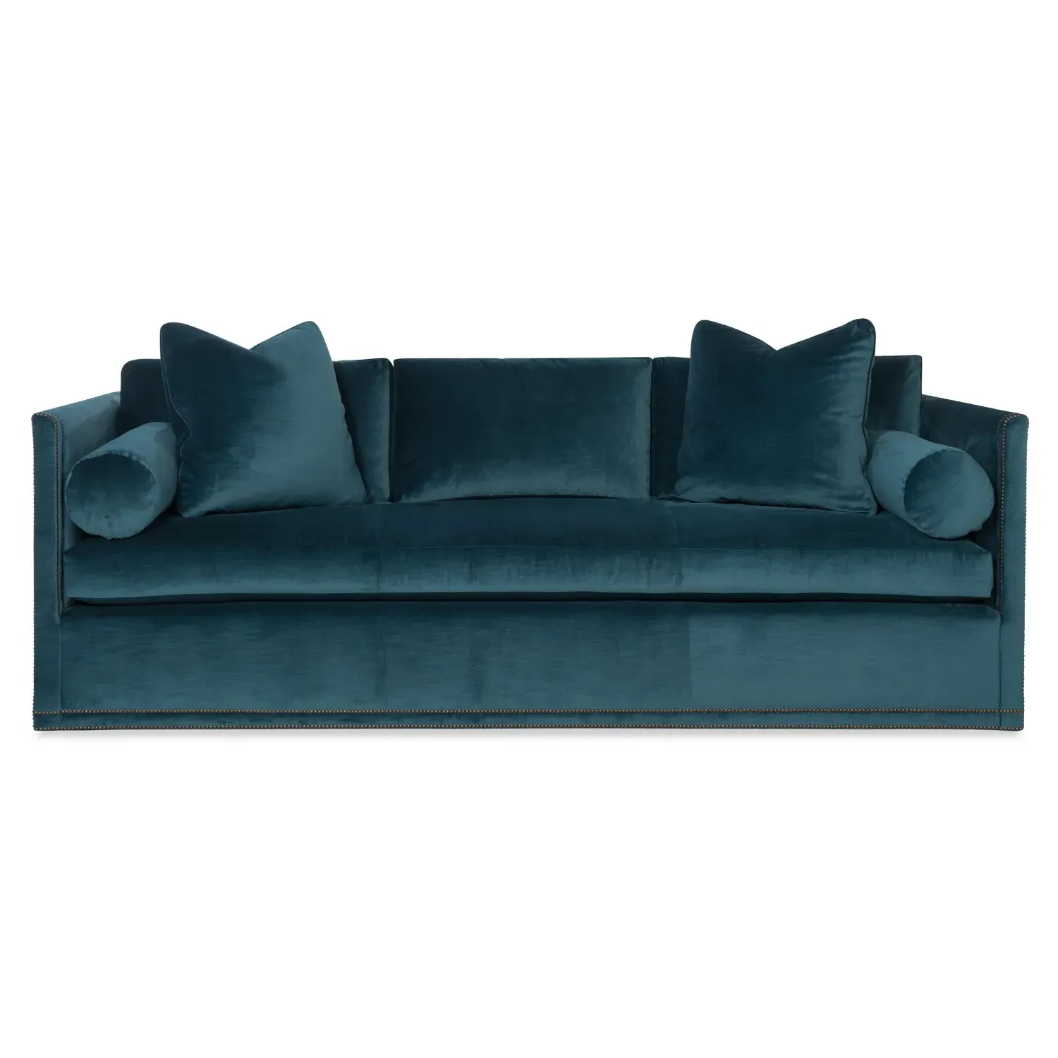 Highland House Etienne Sofa with Nailhead Trim - Blue, Velvet image