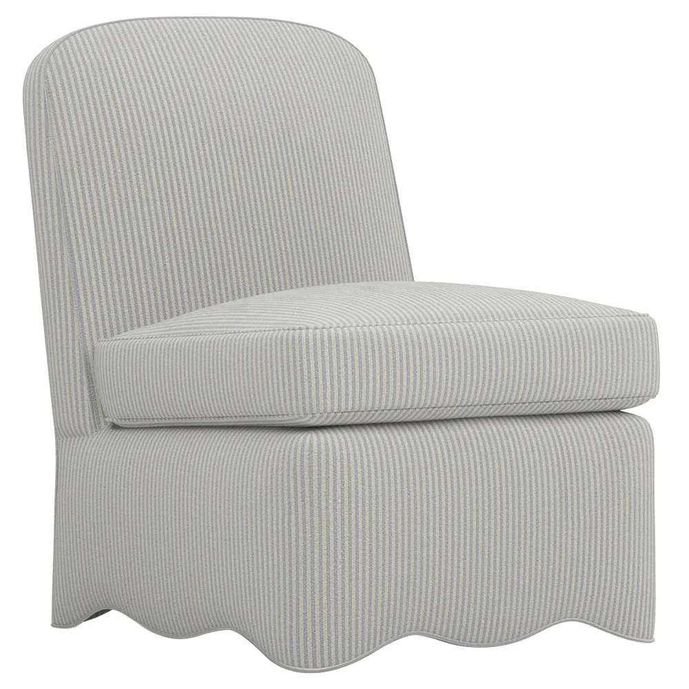 Lillian Stripe Slipper Chair - Blue