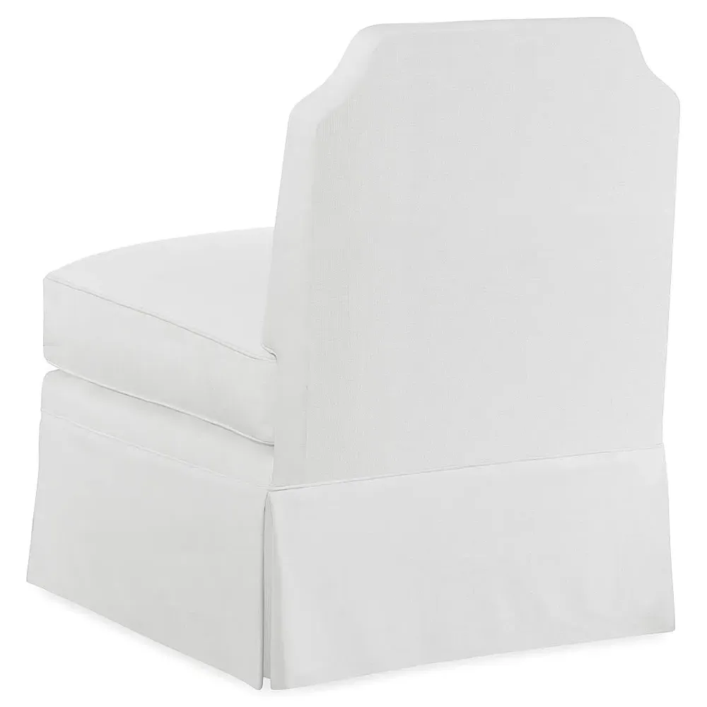 Luc French Country Skirted Slipper Chair - White