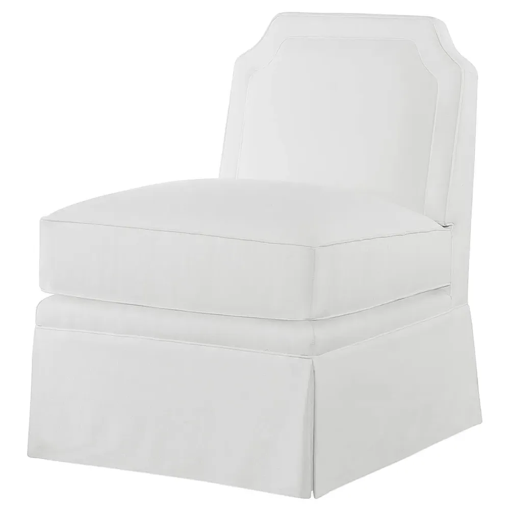 Luc French Country Skirted Slipper Chair - White image