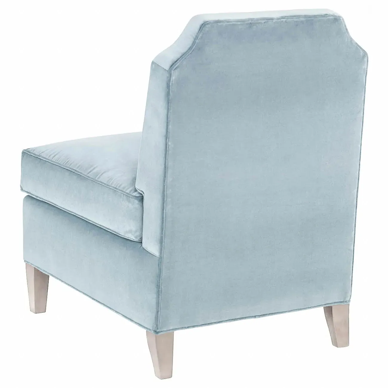 Luc French Country Slipper Chair - Light Blue, Velvet