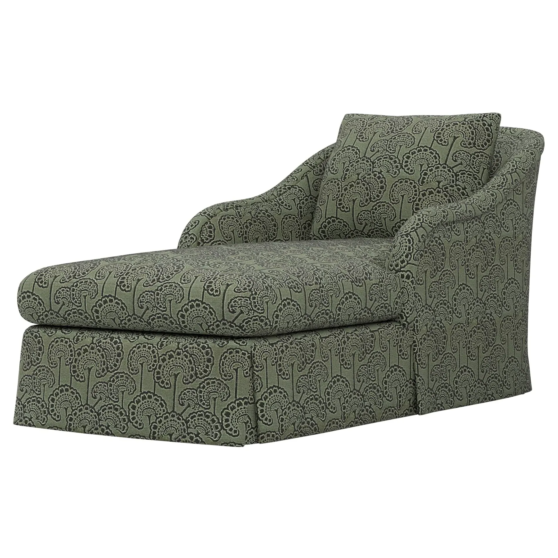 Marcel Skirted Chaise - Artichoke