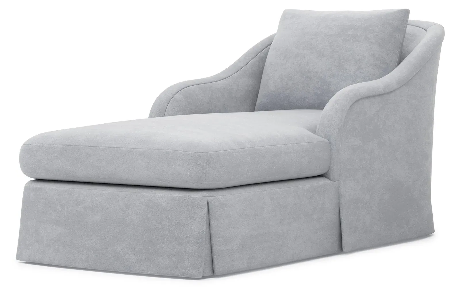 Marcel Skirted Chaise - Coastal Haze