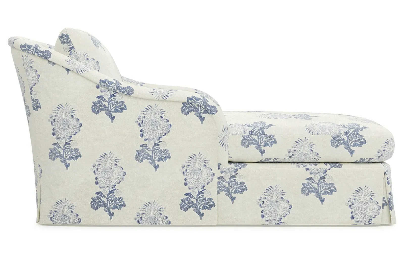 Marcel Skirted Chaise - Coastal Haze