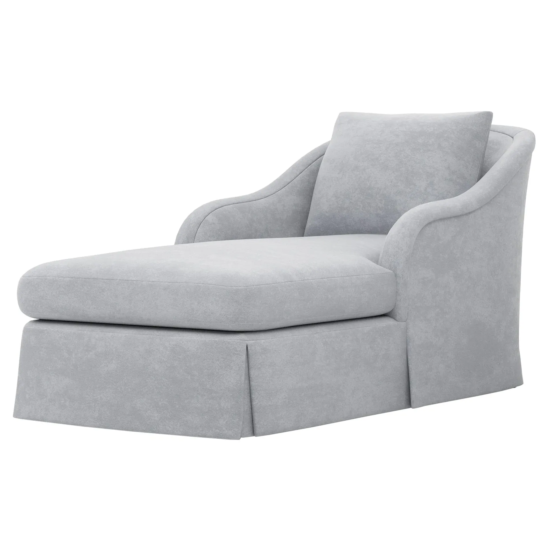 Marcel Skirted Chaise - Coastal Haze