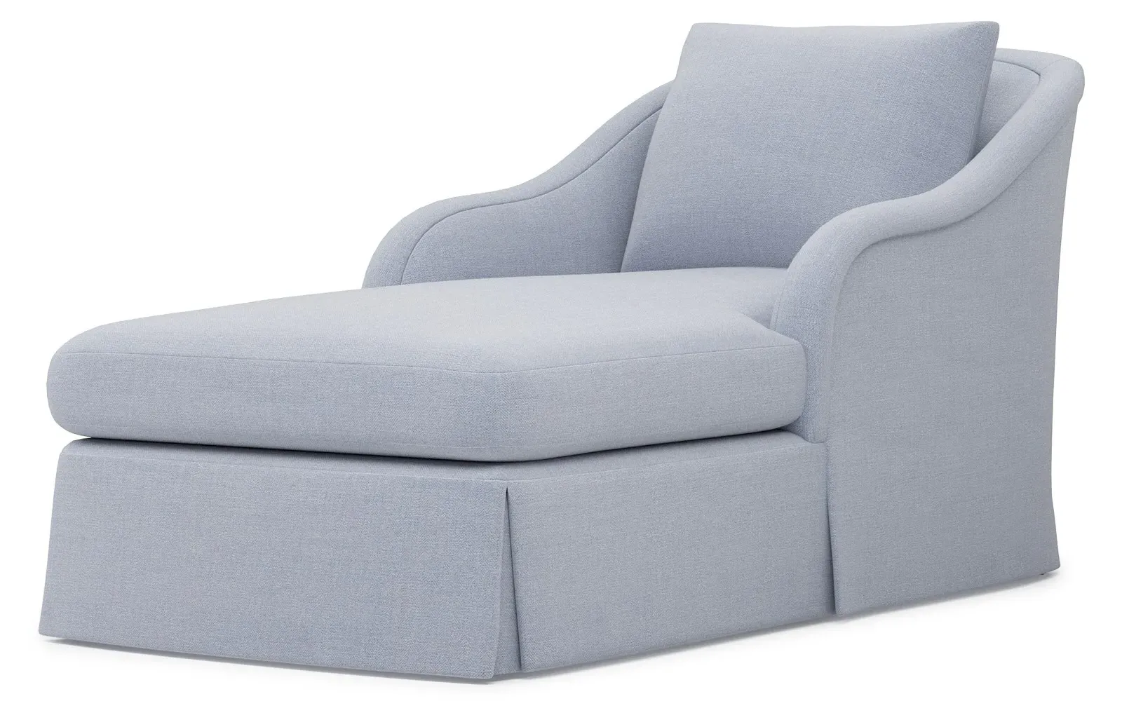 Marcel Skirted Chaise - Ocean Sky