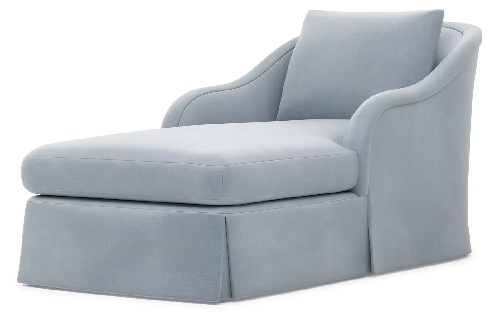 Marcel Skirted Chaise - Spring Sky