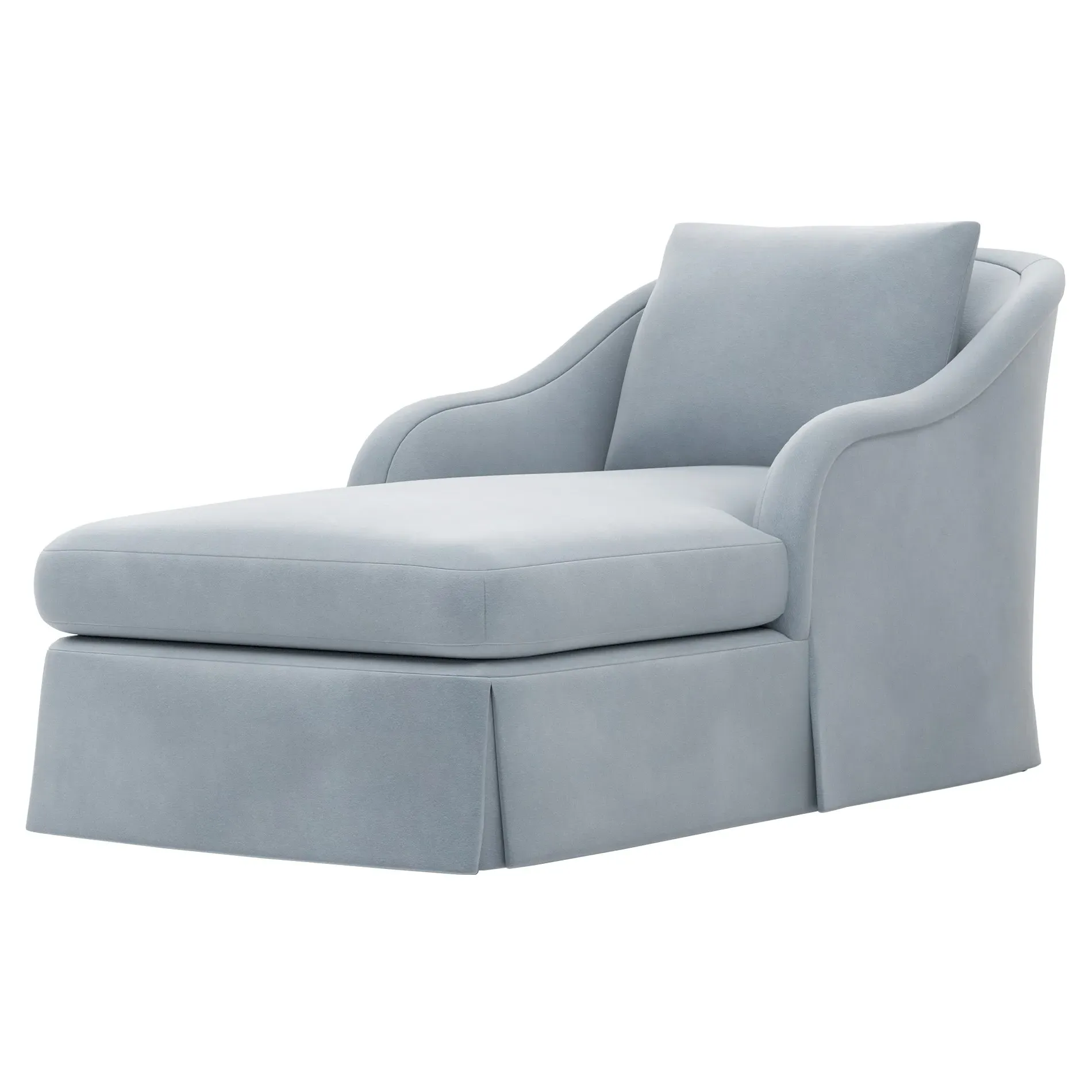 Marcel Skirted Chaise - Spring Sky