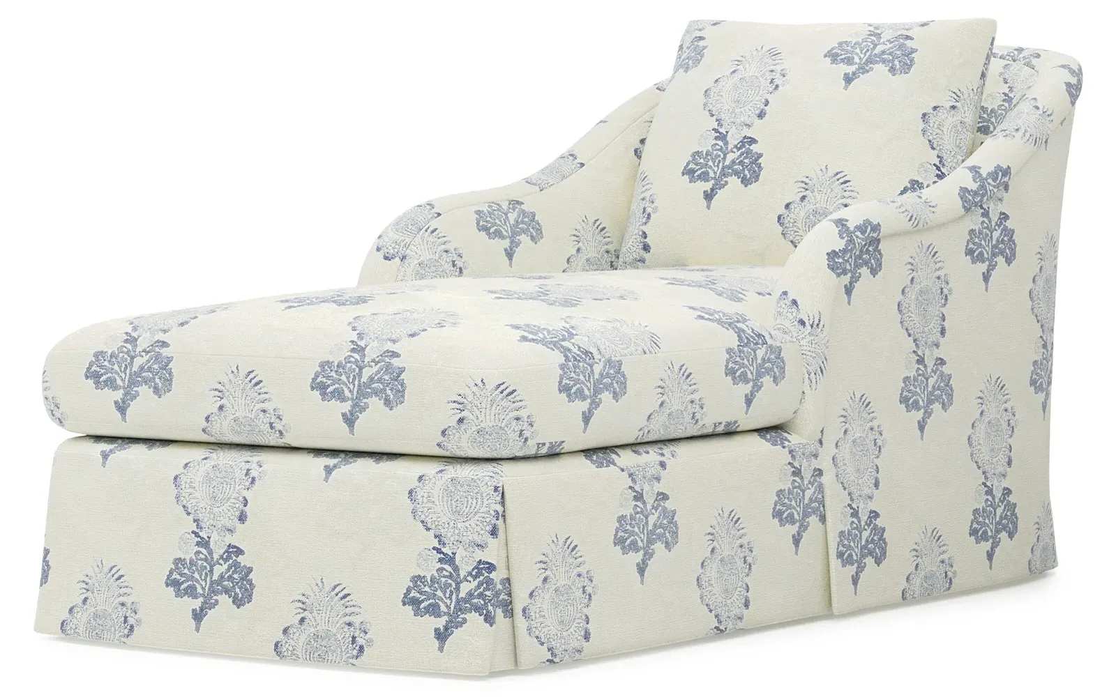 Marcel Skirted Chaise - Whisper Blue