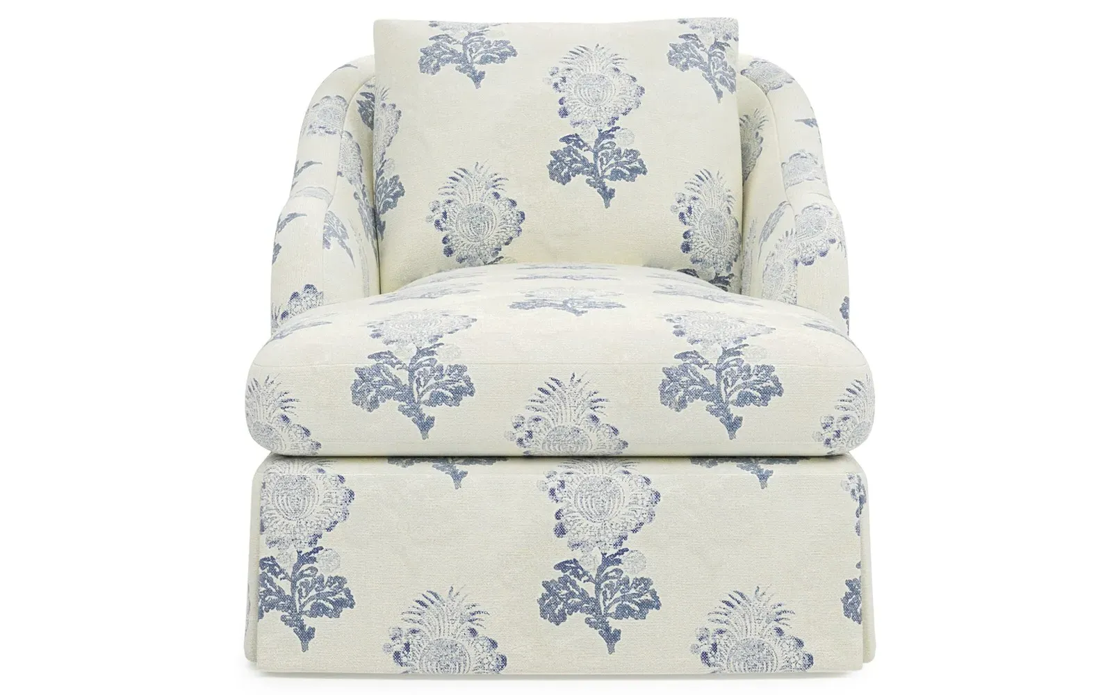 Marcel Skirted Chaise - Whisper Blue