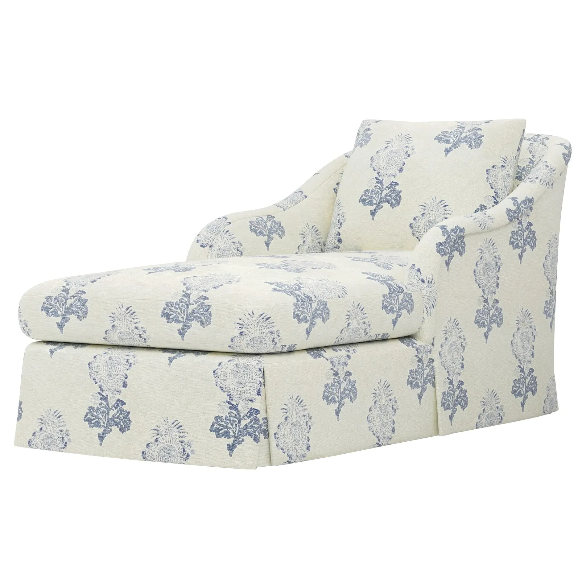 Marcel Skirted Chaise - Whisper Blue