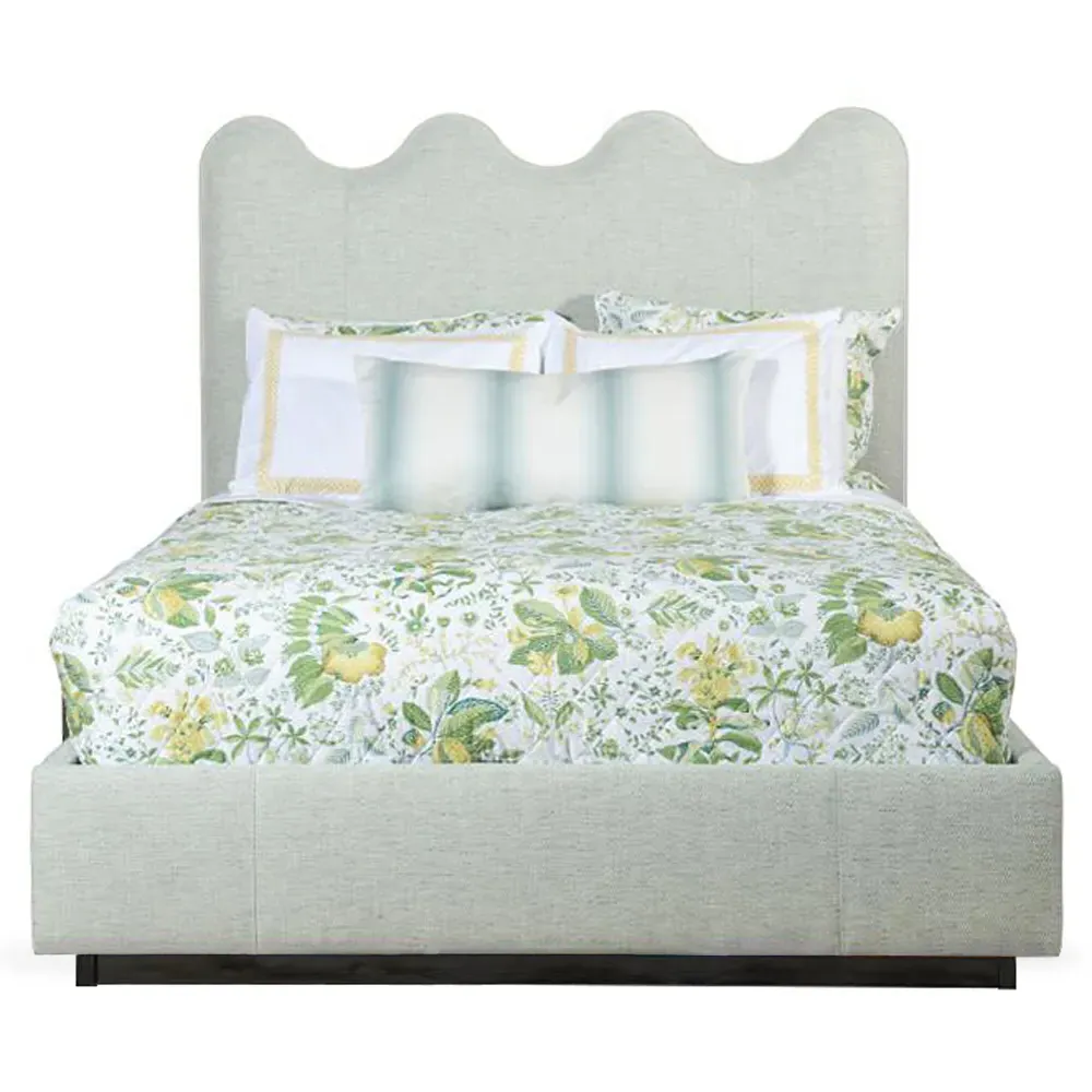 Margot King Size Bed - Light Green, Oak