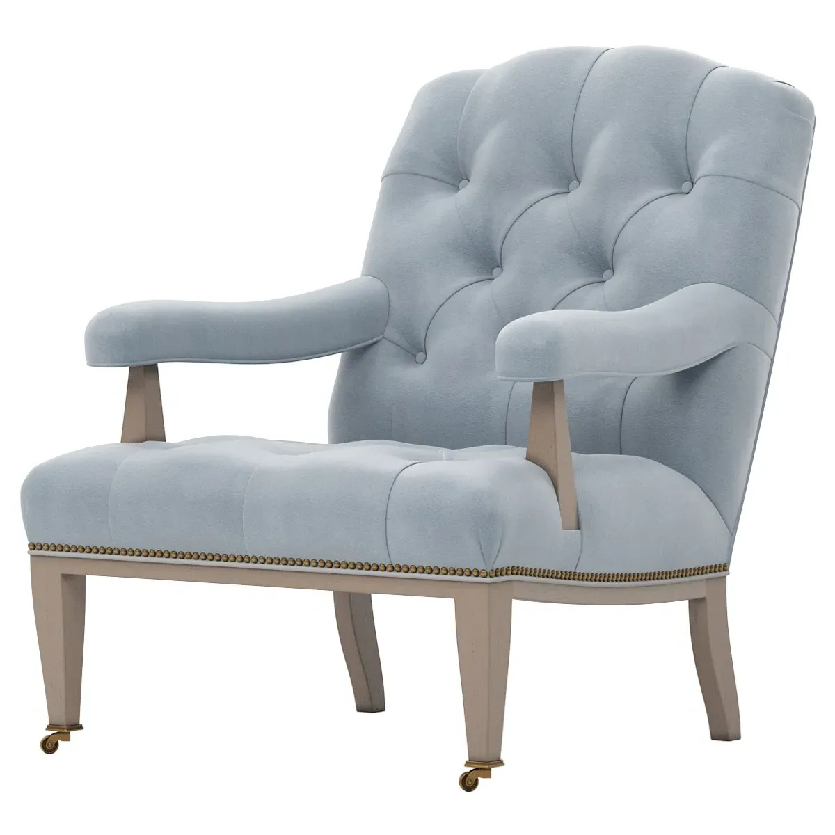 Miller Tufted Chair - Spring Sky, Velvet