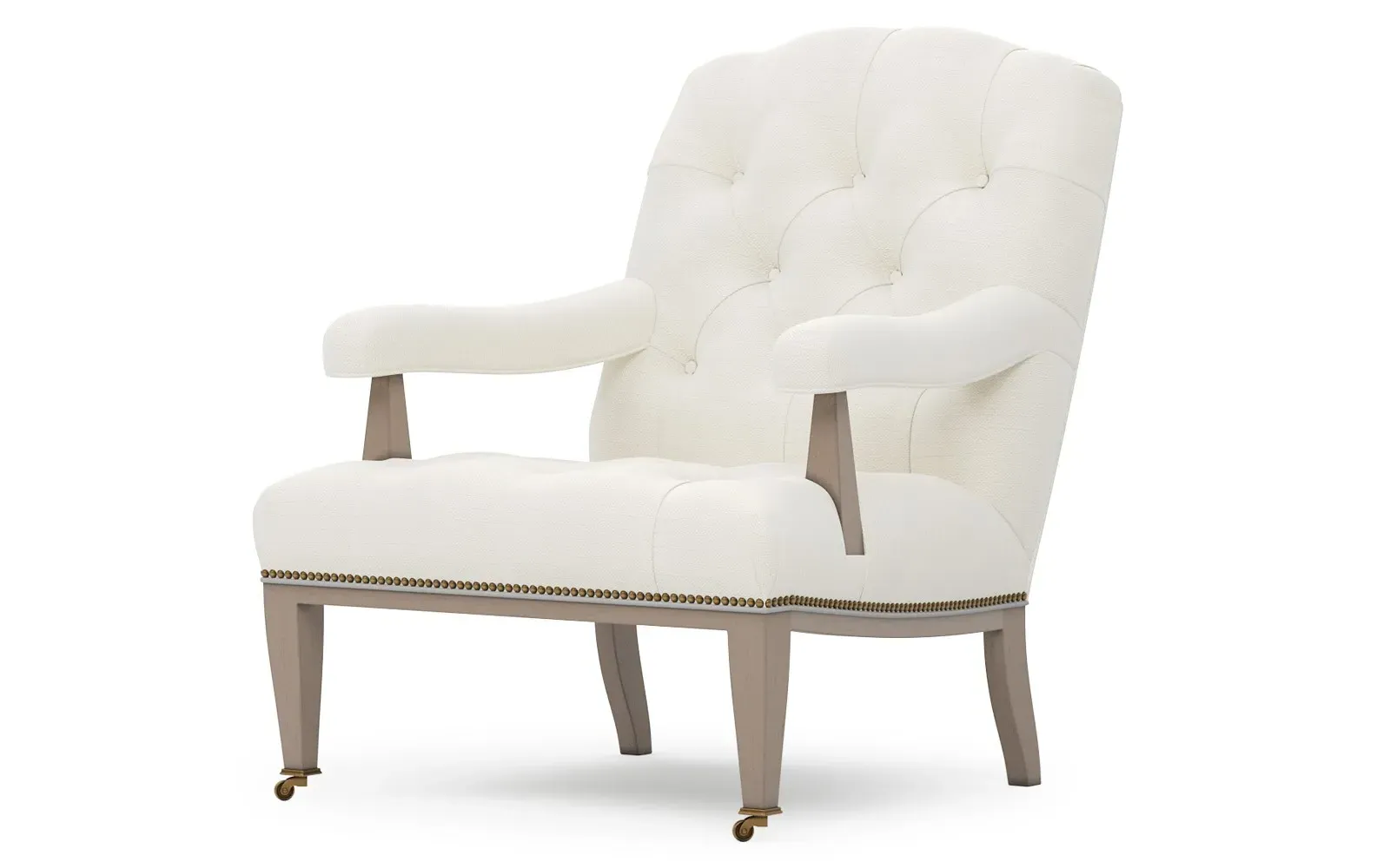 Miller Tufted Chair - White Lace, Oak