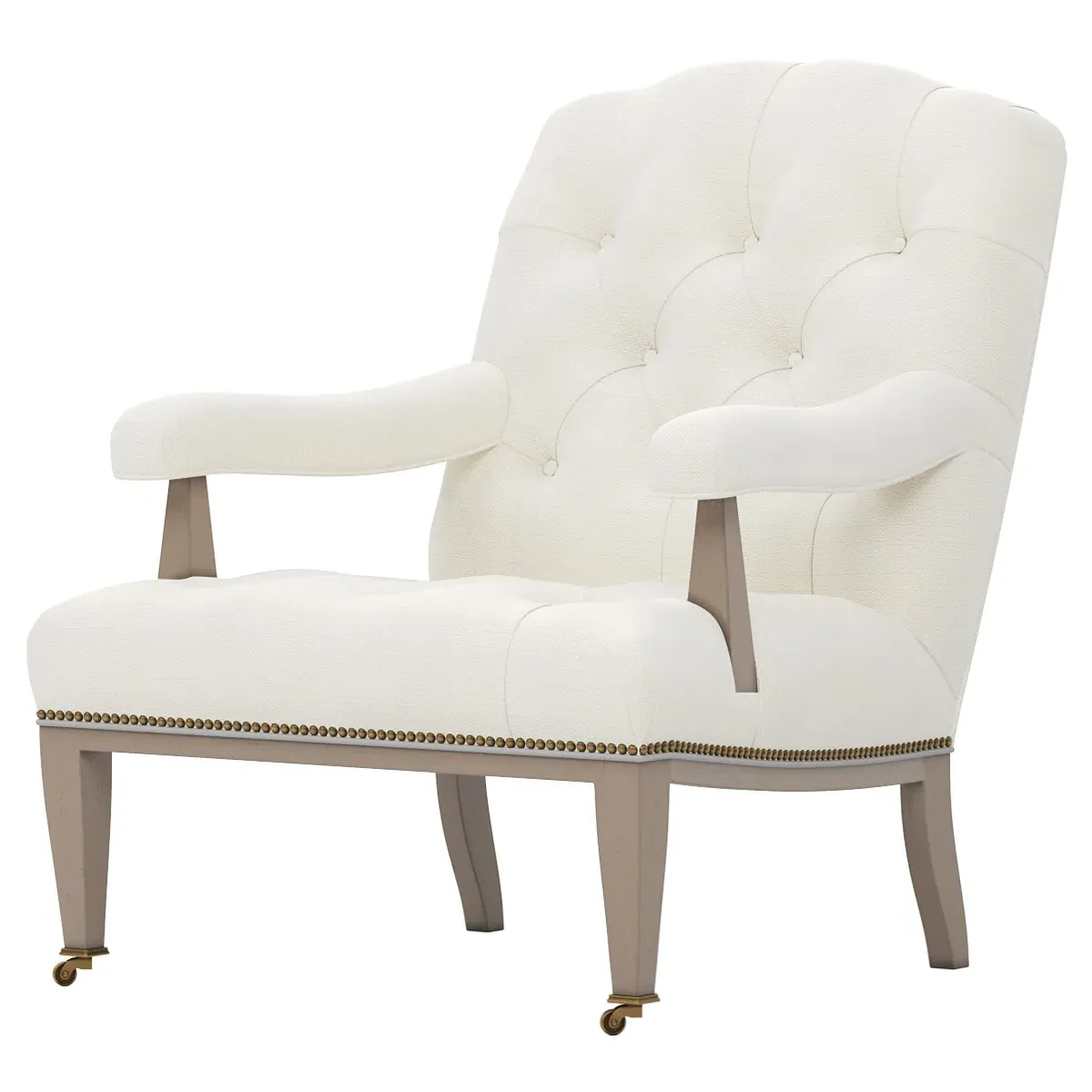 Miller Tufted Chair - White Lace, Oak