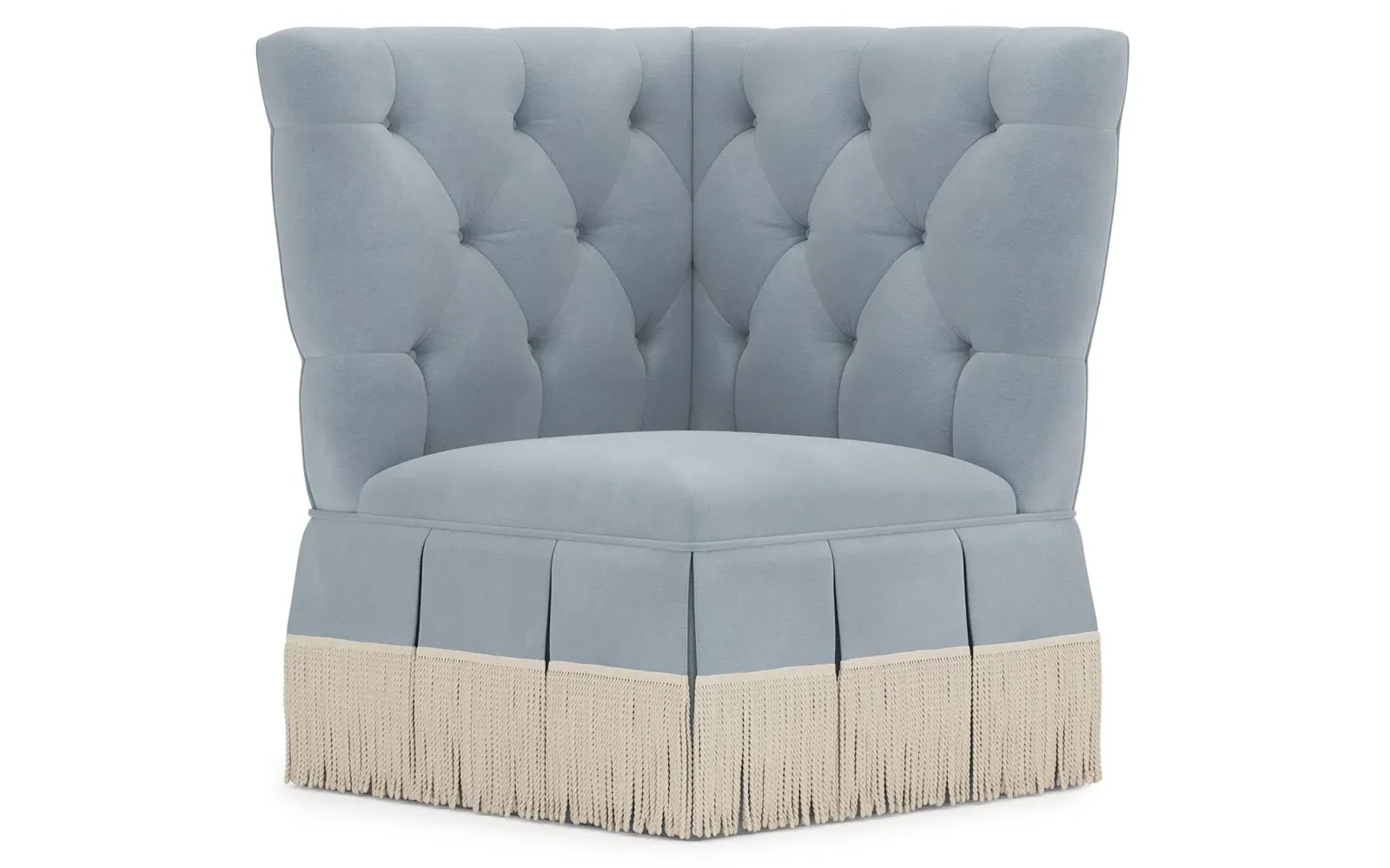 Nicolas Corner Chair - Spring Sky, Velvet