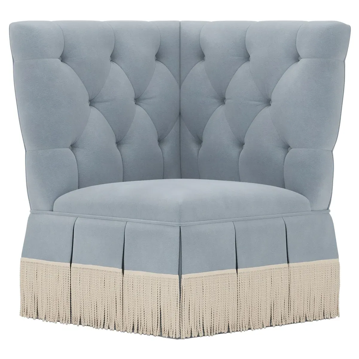 Nicolas Corner Chair - Spring Sky, Velvet
