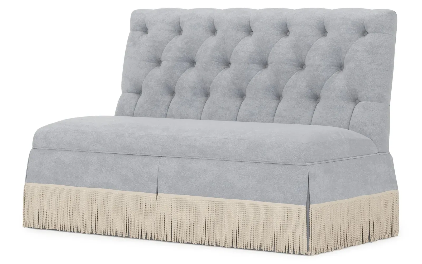 Nicolas Velvet Banquette - Coastal Haze
