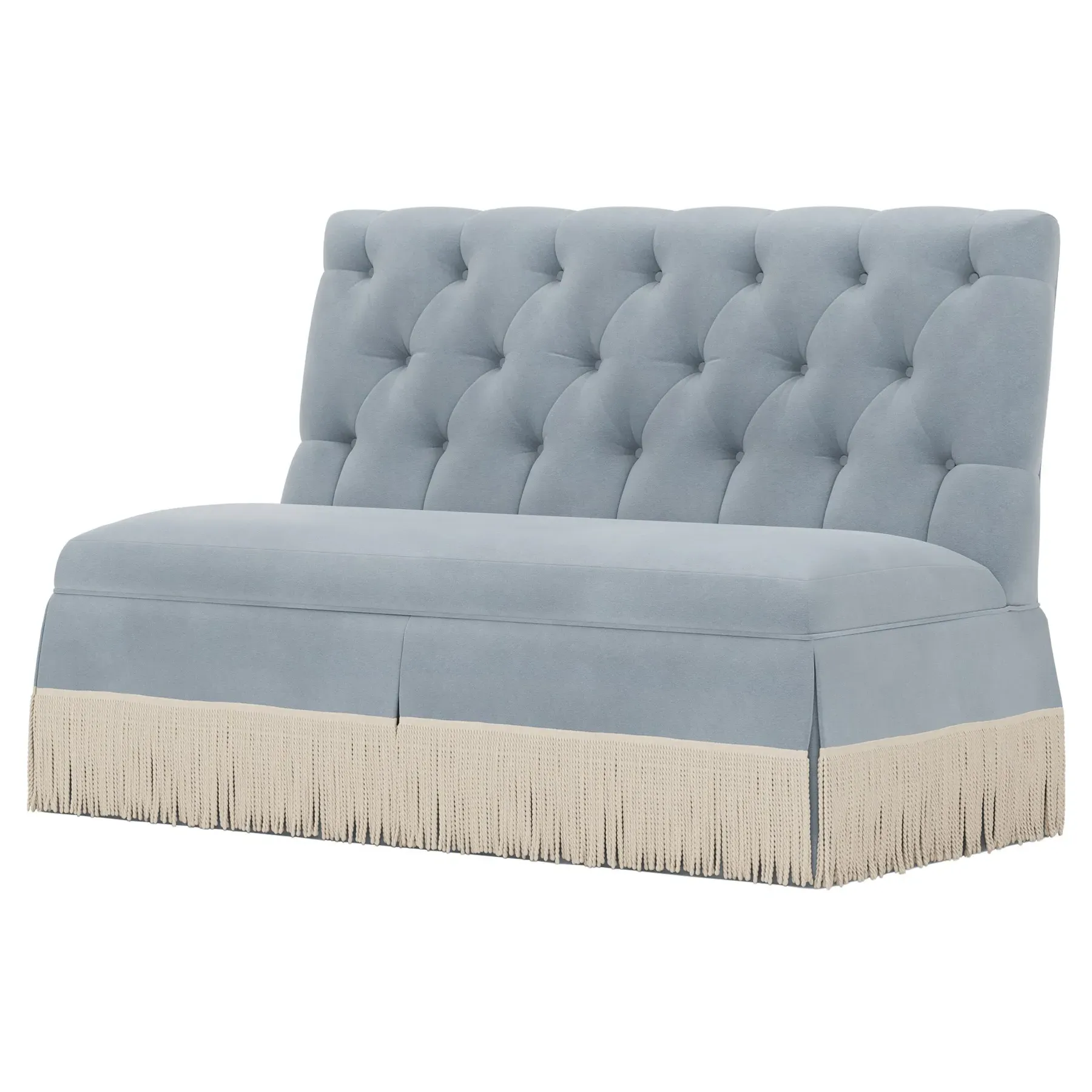 Nicolas Velvet Banquette - Spring Sky