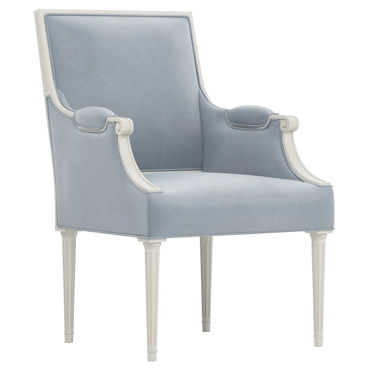 Noelle Arm Chair - Spring Sky, Velvet