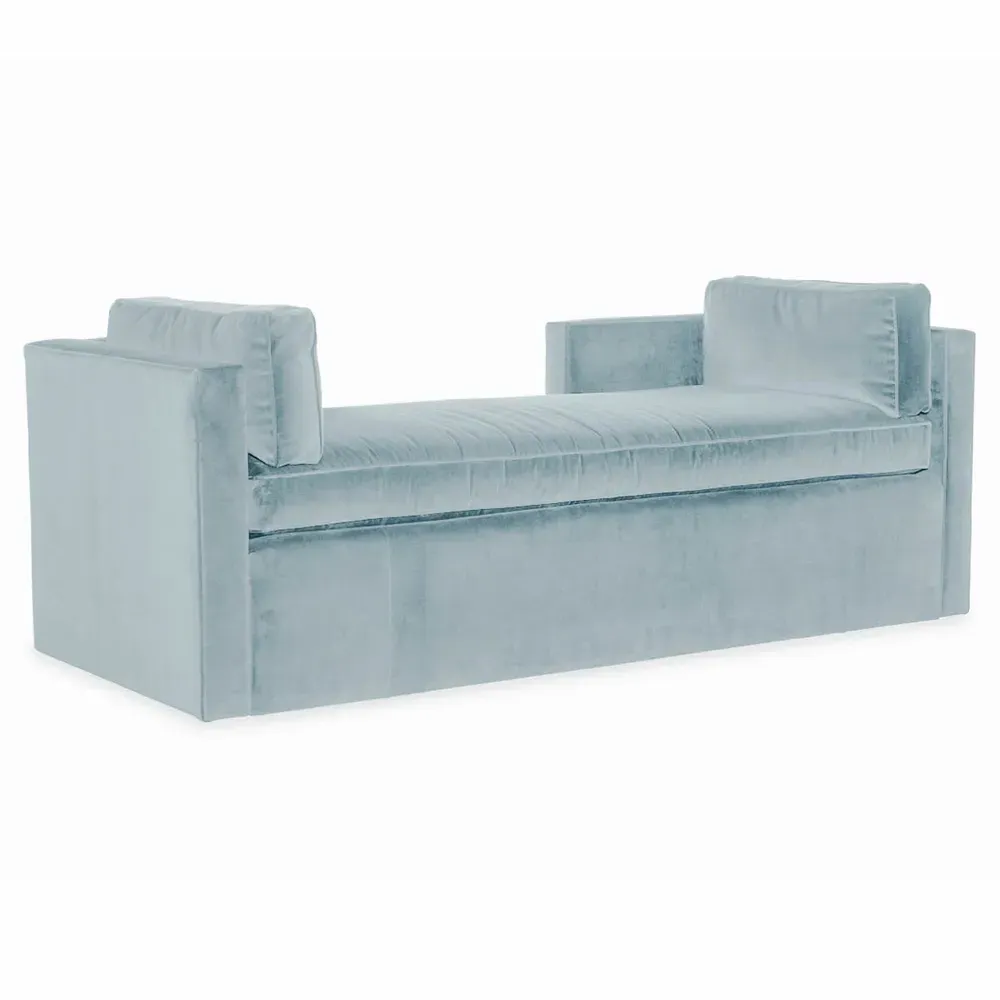 Rose French Country Daybed - Light Blue, Velvet