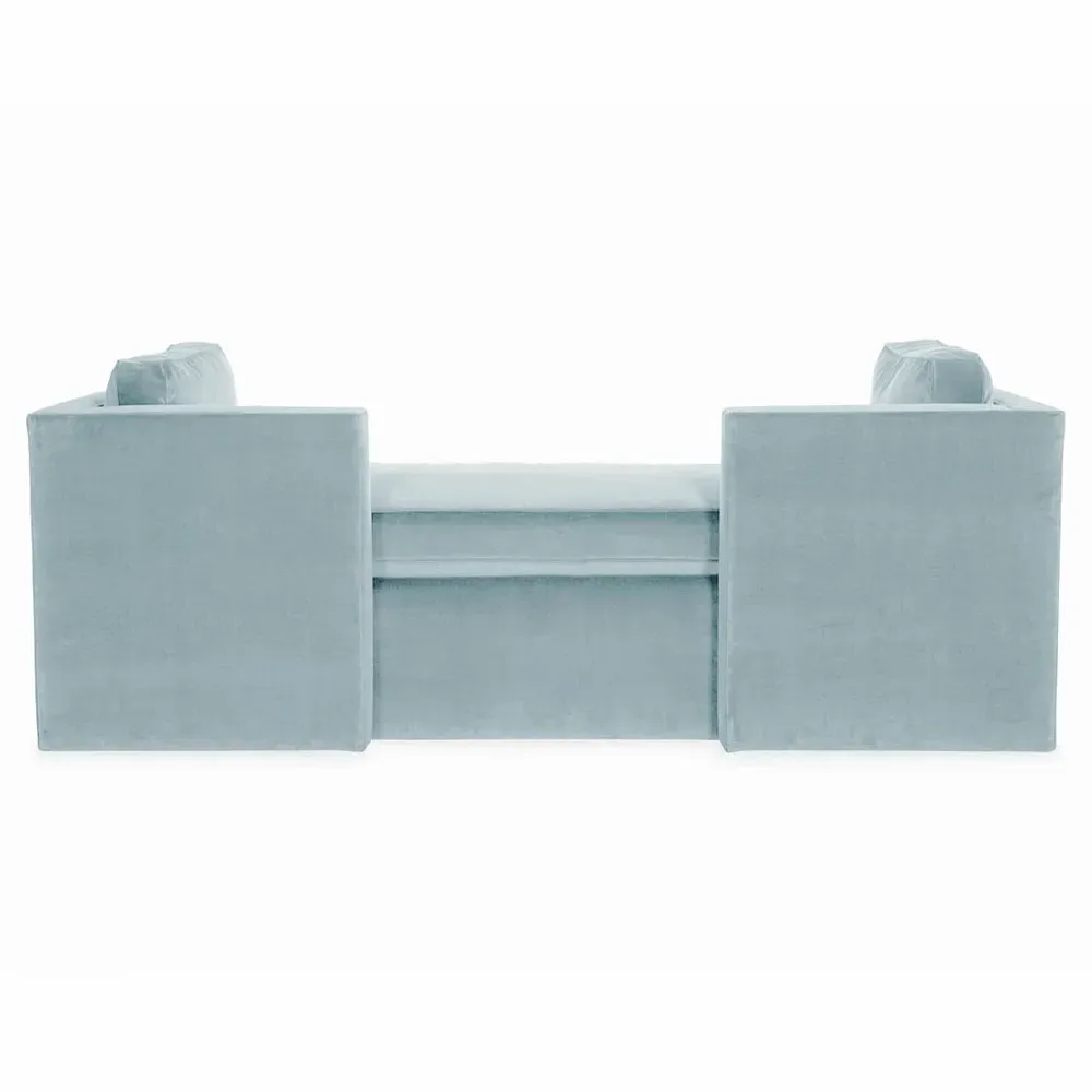 Rose French Country Daybed - Light Blue, Velvet