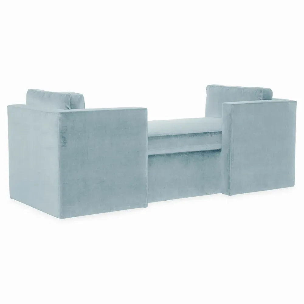 Rose French Country Daybed - Light Blue, Velvet