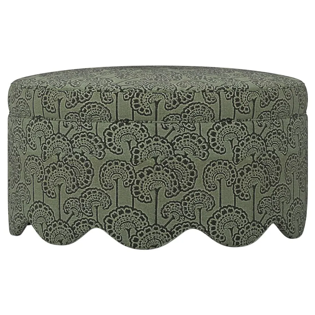 Suzie Round Ottoman - Artichoke, Linen image