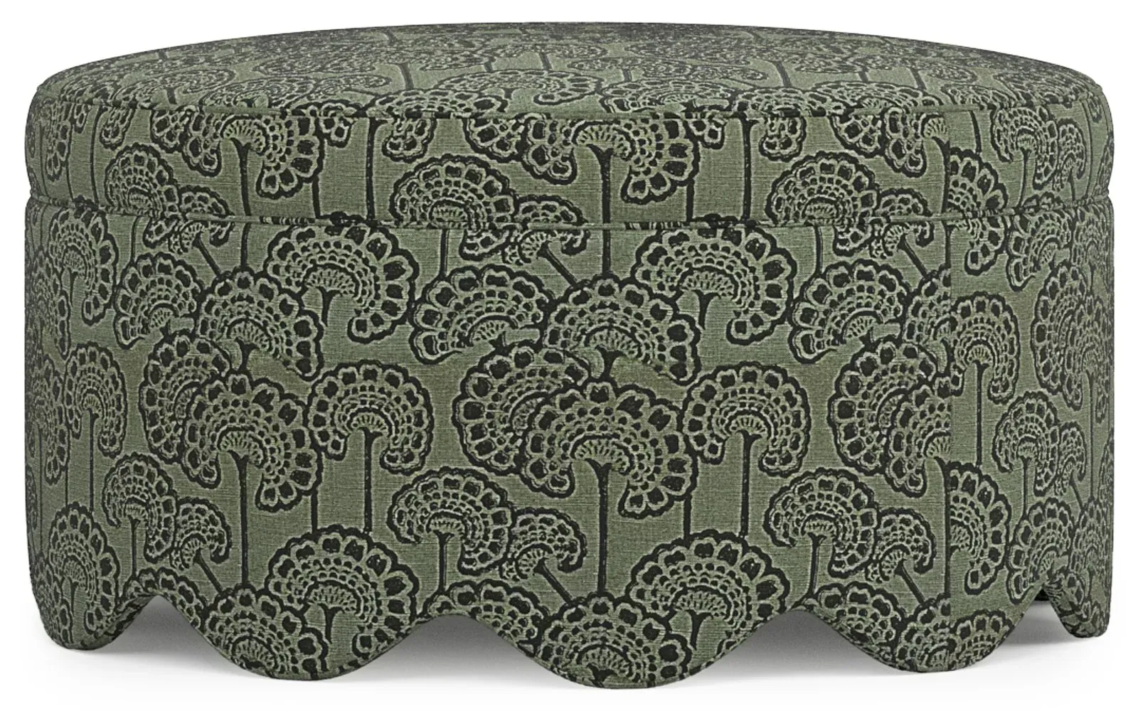 Suzie Round Ottoman - Coastal Haze, Velvet
