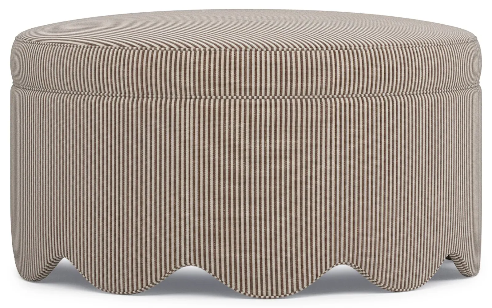 Suzie Round Ottoman - Coffee, Cotton