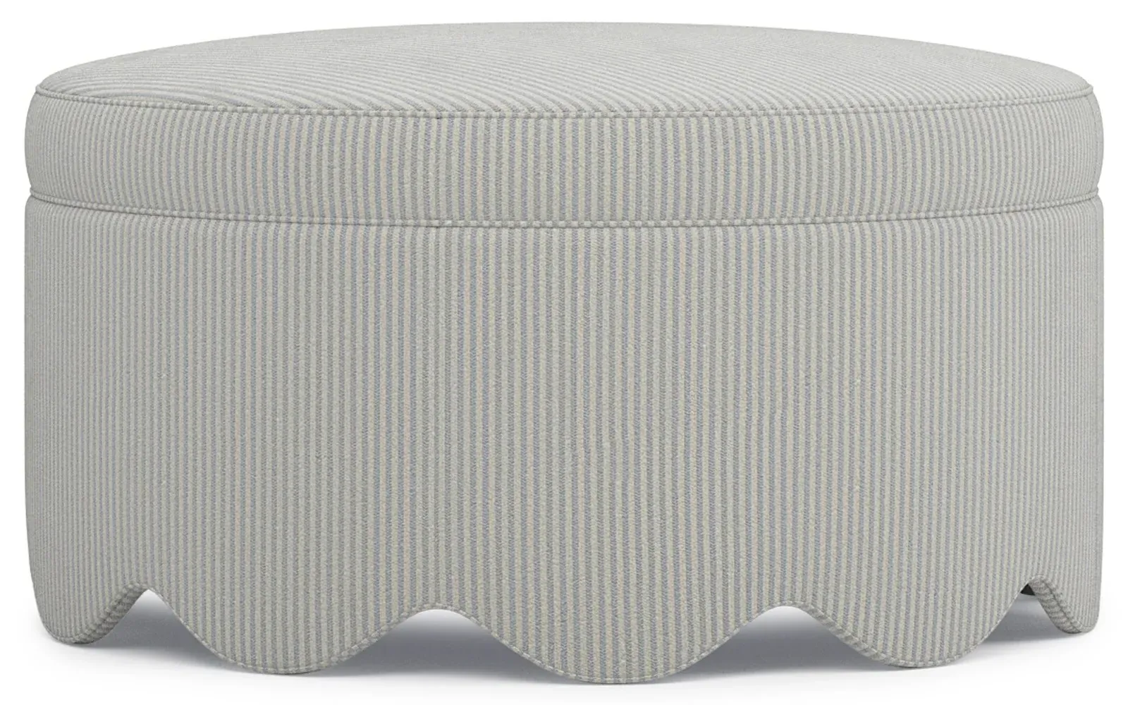 Suzie Round Ottoman - Hamptons Blue